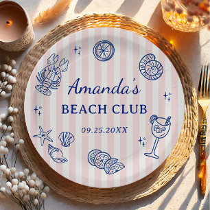 Summer Beach Adult Birthday Party Paper Plates