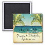 Summer Beach And Palm Trees Wedding Save The Date Magnet at Zazzle