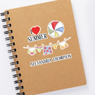 Summer Beach Ball Cute Sticker Pool Party Favor