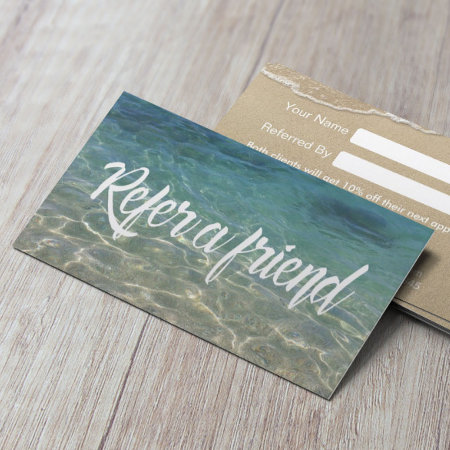 Summer Beach Beauty & Salon Referral Card