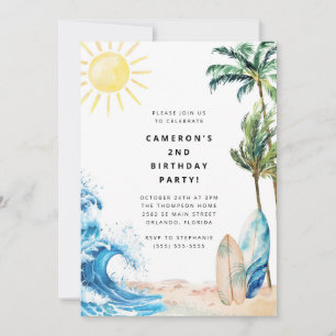 Summer Beach Birthday Party Invitation