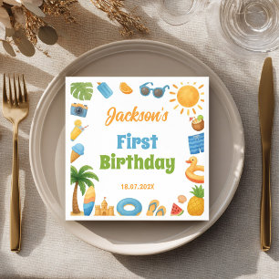 Summer Beach Birthday Party Napkins