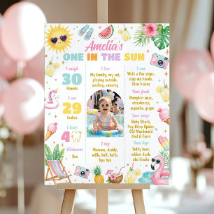 Summer Beach Birthday Party Photo Milestone Sign