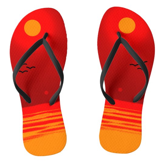 Summer Beach Blazing Sun Flip Flops | Zazzle.com