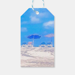 Summer Beach Blue White Gift Tags