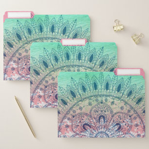 Summer beach bohemian mandala file folder