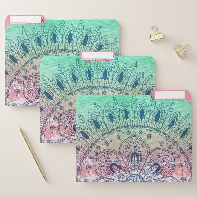 Summer beach bohemian mandala file folder (Set)