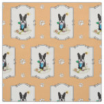 Summer Beach Boston Terrier (black) - Cute Dog Fabric