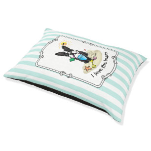 Summer Beach Boston Terrier Dog (black) Cute Pet Bed