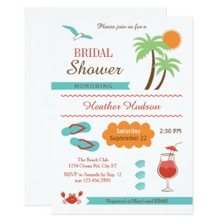 Summer Beach Bridal Shower Invitation