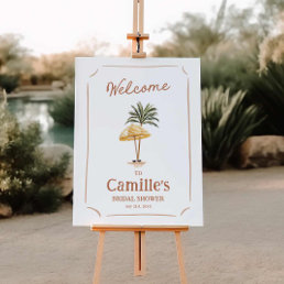 Summer Beach Bridal Shower Party Welcome Sign
