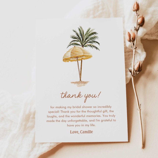 Summer Beach Bridal Shower Thank you Card (Summer Beach Bridal Shower Thank you card)