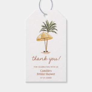 Summer Beach Bridal Shower Thank you Favor Gift Tags