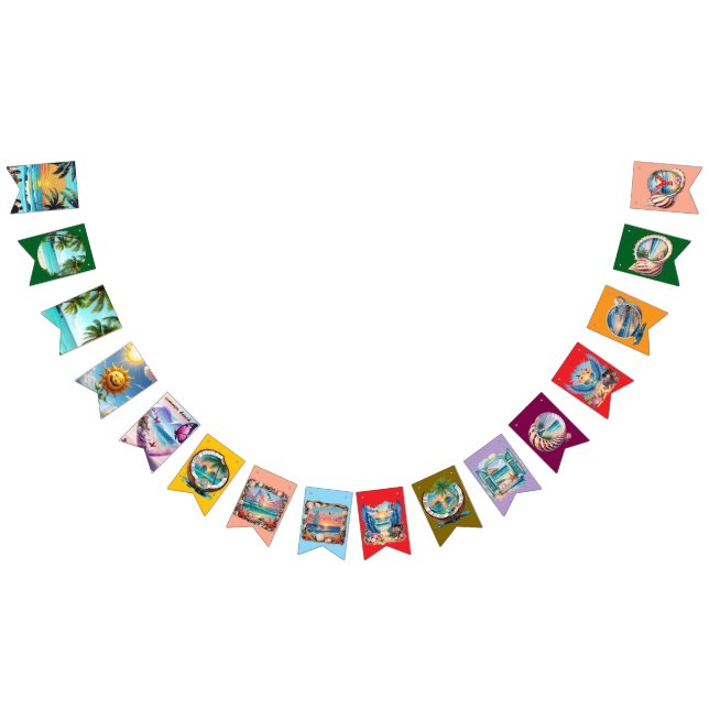 summer beach  bunting flags (All)