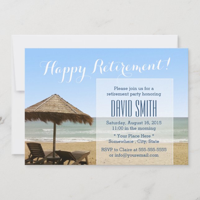 Summer Beach Chairs Retirement Party Invitations (Front)