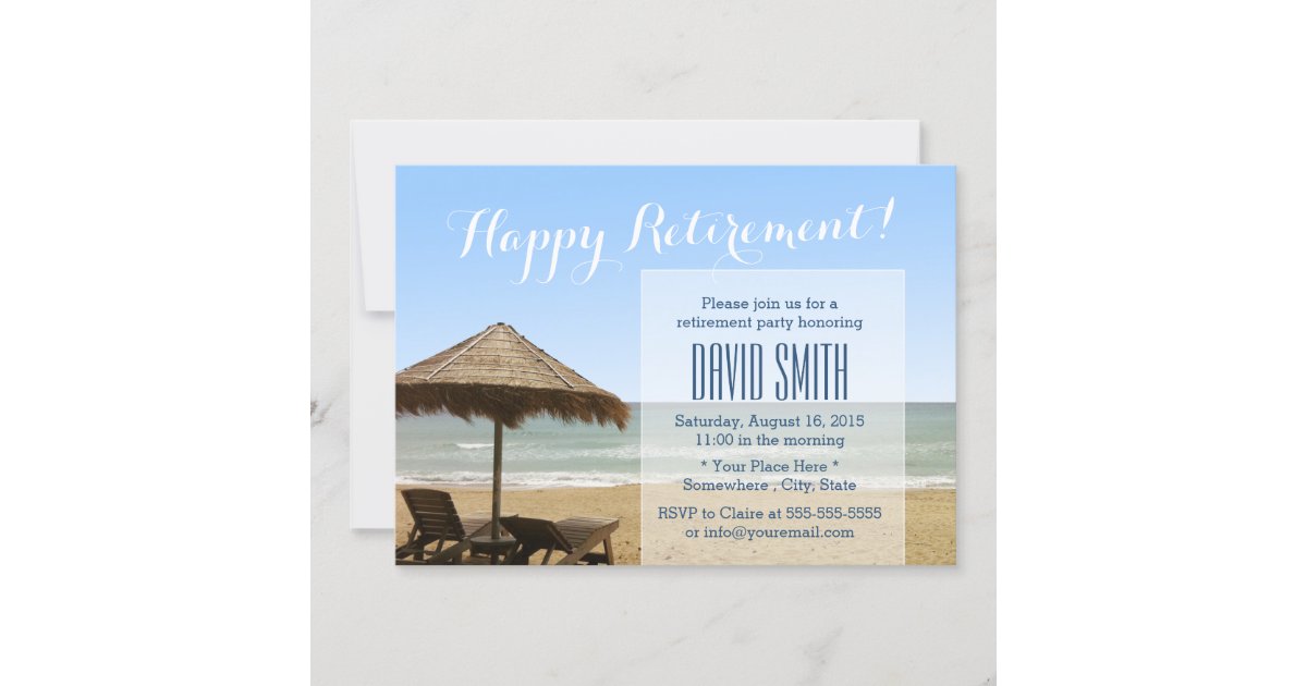 Summer Beach Chairs Retirement Party Invitations | Zazzle