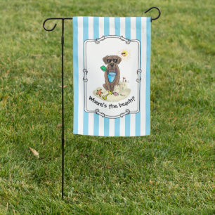 Summer Beach Chocolate Labrador Retriever Dog Garden Flag