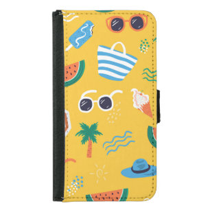 Summer Beach: Colorful Seamless Pattern Samsung Galaxy S5 Wallet Case