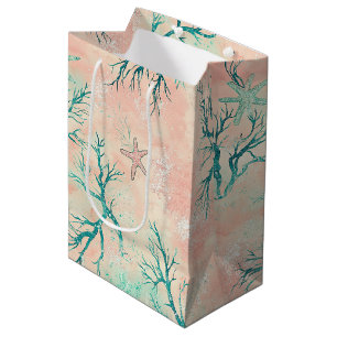 Summer Beach Coral Pattern Medium Gift Bag