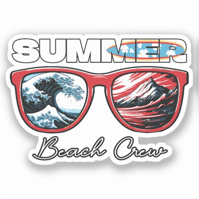 Summer Beach Crew - Summer Vibes Sticker (Front)