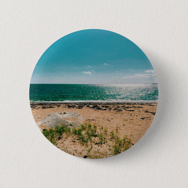 Summer beach day in the Swedish Archipelago  Button (Front)
