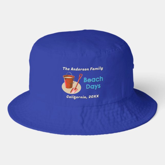 Summer Beach Days Bucket & Spade Cool Personalized Hat (Front)