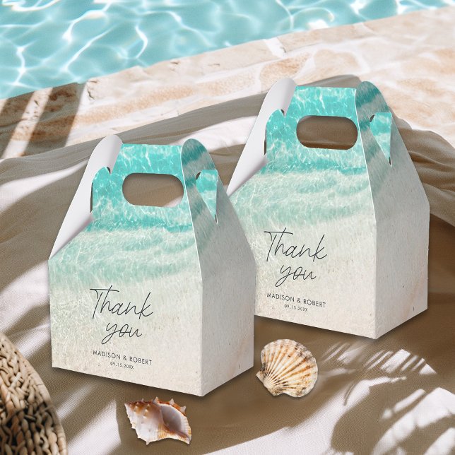 Summer Beach Destination Thank You Wedding Favor Favor Boxes (Creator Uploaded)