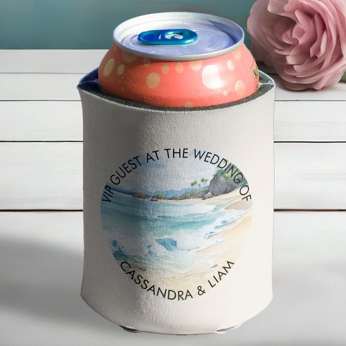 Summer Beach Destination Wedding VIP Guest Can Cooler