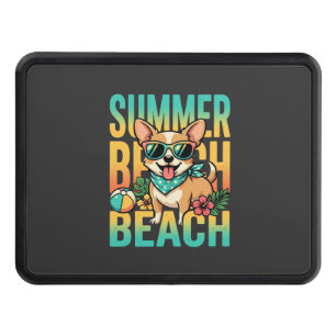 Summer Beach Dog Vacation Vector Hitch Cover