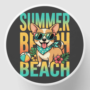 Summer Beach Dog Vacation Vector Mini Candle Favors
