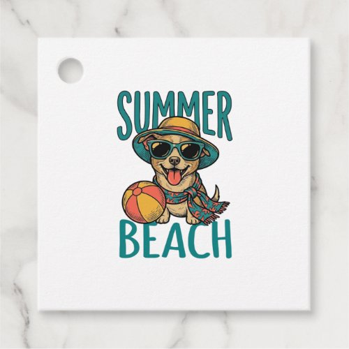 Summer Beach Dog Vintage Sunglasses Shirt Design_1 Favor Tags