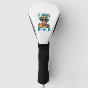 Summer Beach Dog Vintage Sunglasses Shirt Design_1 Golf Head Cover