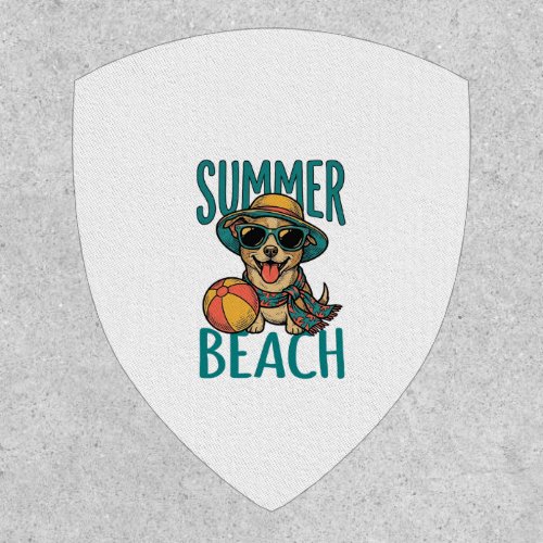 Summer Beach Dog Vintage Sunglasses Shirt Design_1 Patch