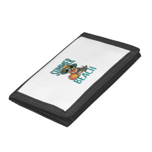 Summer Beach Dog Vintage Sunglasses Shirt Design_1 Trifold Wallet