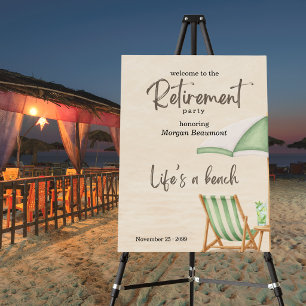 Summer Beach Elegant Green Chairs Retirement Party Foam Board