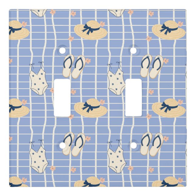 Summer Beach Essentials Pattern (1) Light Switch Cover (Front)