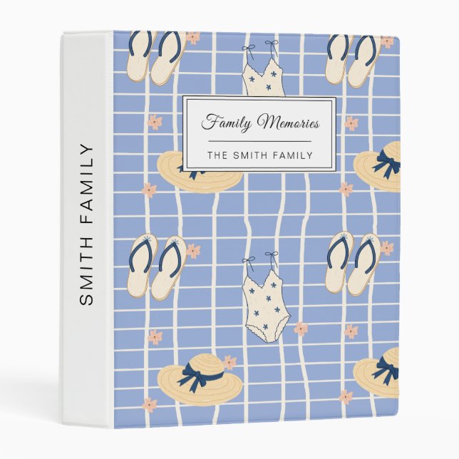 Summer Beach Essentials Pattern (1) Mini Binder (Front/Spine)