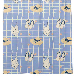 Summer Beach Essentials Pattern (1) Shower Curtain