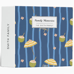 Summer Beach Essentials Pattern (2) 3 Ring Binder