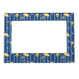 Summer Beach Essentials Pattern (2) Magnetic Frame
