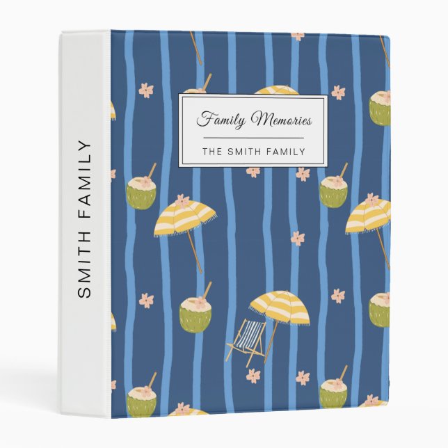Summer Beach Essentials Pattern (2) Mini Binder (Front/Spine)