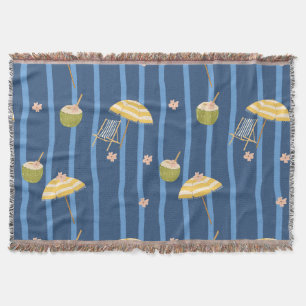 Summer Beach Essentials Pattern (2) Throw Blanket
