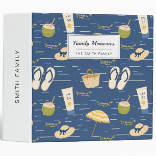 Summer Beach Essentials Pattern (3) 3 Ring Binder