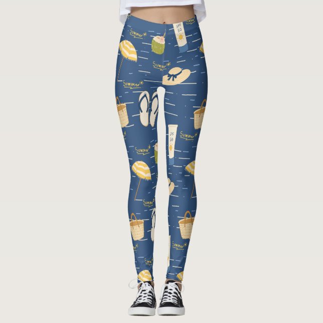 Summer Beach Essentials Pattern (3) Leggings (Front)