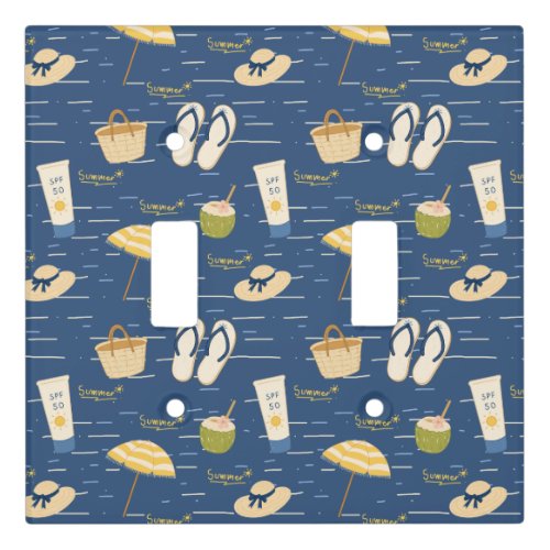 Summer Beach Essentials Pattern (3) Light Switch Cover
