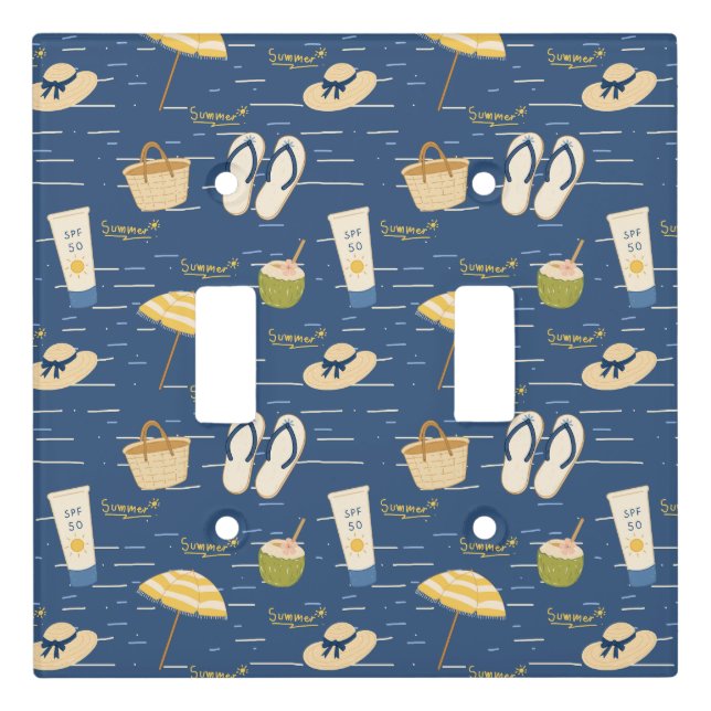 Summer Beach Essentials Pattern (3) Light Switch Cover (Front)