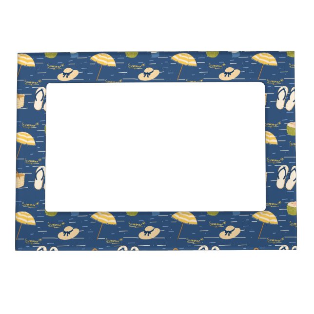 Summer Beach Essentials Pattern (3) Magnetic Frame (Front)