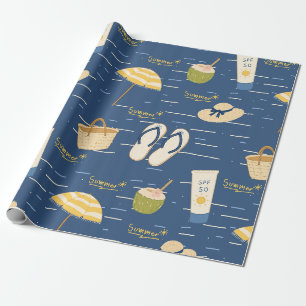 Summer Beach Essentials Pattern (3) Wrapping Paper