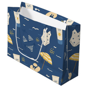 Summer Beach Essentials Pattern (4) Large Gift Bag