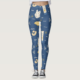 Summer Beach Essentials Pattern (4) Leggings